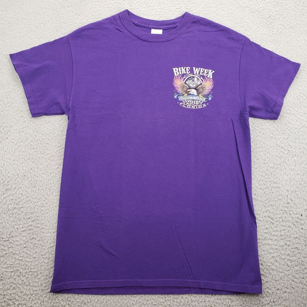 Bike Week 2018 Shirt Mens Medium Purple Daytona Beach Florida Graphic Tee Eagle